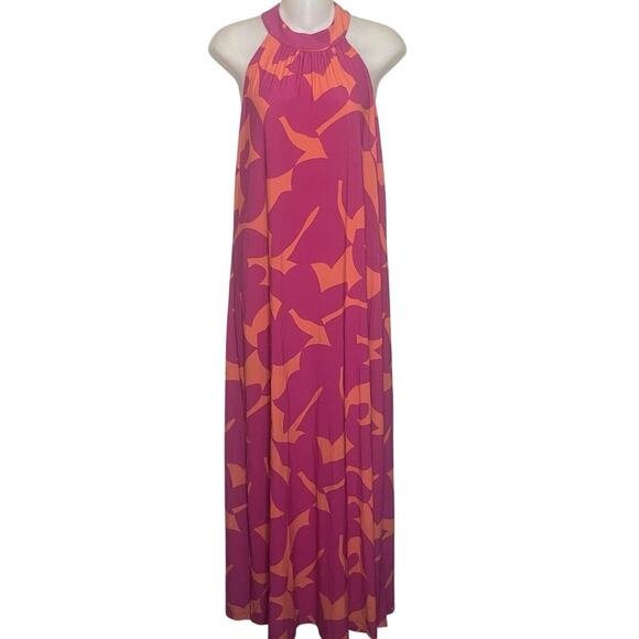 Bar III Dresses & Skirts - Bar III Halter Maxi Dress Women’s Sz Medium Pink Orange Stretch NWT